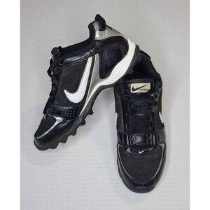 Nike Youth Football Cleated Land Shark Legacy Low BG Black White Shoes 3.5Y